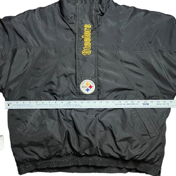 VINTAGE 90s Starter Pittsburgh Steelers Pullover Jacket Embroidered Size Large - Picture 4 of 6